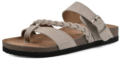 WHITE MOUNTAIN Damen Hazy Fußbett-Sandale, Weiss/opulenter Garten