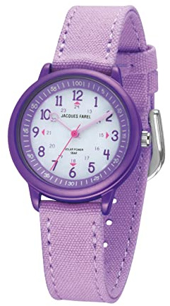 JACQUES FAREL ORSO 3110 - Orologio da polso per bambini, analogico, al quarzo, con cinturino in tessuto biologico, viola, compatibile con ORSO 3110, Lilla, Classico