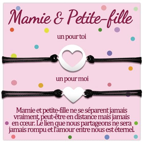 Mamie Petite-Fille Bracelet Cadeau Grand Mere et 2 3 4 Petite Filles Bracelets Assortis Pour 2 3 4 5 Pièce Noel Cadeau Fetes Des Grand Mere Anniversaire Femme Ado Fille Original Idee Coeur Bijoux