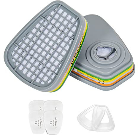 AirGearPro F-500 ABEK1 P2 Cartridge, Carbon Filters for Gas Mask G-500/M-500/G-750, Anti Dust/Gas for Chemical, Industrial, Painting, DIY, Sanding