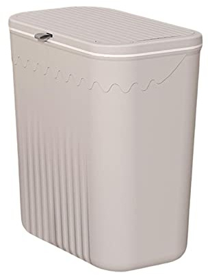 Fonowx Abfalleimer Bad Wandmontage ohne Bohren, Mülleimer Hängend mit Deckel Platzsparend, Mülltonne zum Einhängen mit Deckel für Badezimmer, Ecke, Schlafzimmer, Toilette, Küche, GRAU