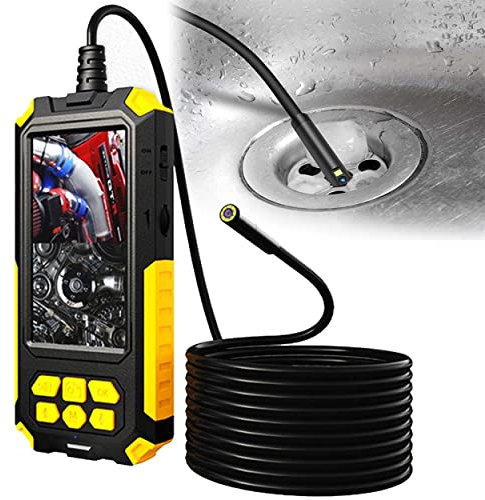 XDLYWUZIQ Endoskopkamera, wasserdichte IP68-Inspektionskamera, 1080p-HD-Doppelobjektiv mit 9 LED-Leuchten, für Autoreparaturen und Wartungsinspektion von Drahtrohren, Klimaanlagen,5.5mm-10m