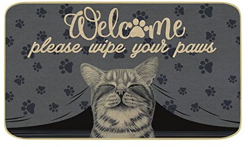 comfoyar Fußmatte Katzen, Fussmatte Willkommen Lustig Waschbare