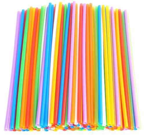 100 Pcs Colorful Plastic Straws, 10.26 Long Disposable Drinking for Juice, Coffee, Milk, Cocktail
