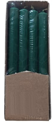 Velas cilíndricas de color completo Ø 1,9 cm 12 piezas - Verde oscuro