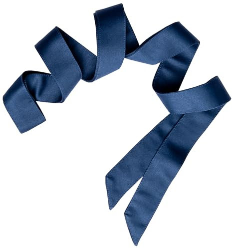 Maya Deluxe Damen Womens Belt Ladies Satin Sash Waist Tie Ribbon Bow Accessory for Bridesmaids Bridal Wedding Prom Evening Occasion Gürtel, French Navy, S-M