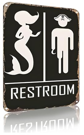 RESTROOM Interessante sirena pirata tema vintage bagno logo toilette bagno decorazione parete 20x30 cm (2448)