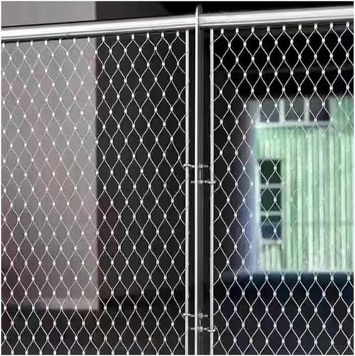 Yoeoefuo 1x10m 2x10m 3x10m Drahtgitter Hühnerzaun 2mm Flexibel Edelstahl Drahtseil Netz Kabelbalustradennetz Schlagzähigkeit Absperrgitter Pflanzenkletternetz Schutznetz Dekorzaun Geflügelnetz (Color