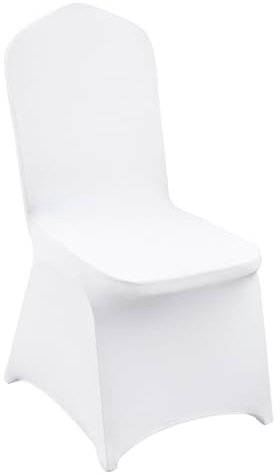 VEVOR Stretch Spandex Folding Chair Covers, Universal Fitted Chair Cover, Removable Washable Protective Slipcovers, for Wedding, Holiday, Banquet, Party, Celebration, Dining (12PCS White)