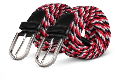 Bestlivings hemmy Stretchgürtel (2er Pack) Flechtgürtel in vielen Variationen - Elastischer Stoffgürtel, dehnbarer Gürtel ohne Löcher für Damen Herren
