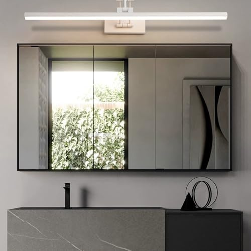 TZSMUM LED Spiegellampe Wandlampe Bad Wandleuchte mit Einstellbar 180° Schwenkbarem Lampenkopf Wandbeleuchtung Moderne Indoor Aluminium für Bett Leseleuchten Display Lamp (Weiß-Neutrales Licht,100cm)