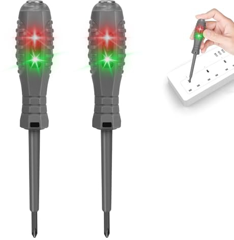 Flintronic 2 PCS Detector de Voltaje Sin Contacto, 2 en 1 Detector de Voltaje sin Contacto, Identificar Fase y Neutro, Busca Polos, LCD Buscapolos, Localizador Punto de Rotura (Cruceta)