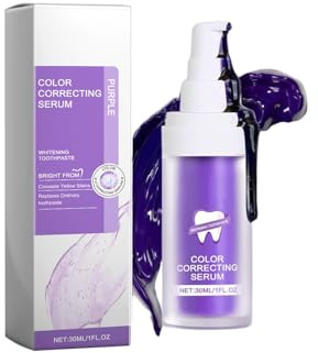 Lila Zahnaufhellungs-Farbkorrektor Zahnpasta, Zahnflecken-Entfernung,Violette Zahnpasta zur Zahnaufhellung, Farbkorrektur und Fleckenentfernung, 30ml (1)