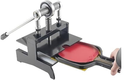 Machine de découpe de caoutchouc for raquette de tennis de table Presse manuelle à double roulement à rouleaux Coupe-bordure en caoutchouc for batte de ping-pong Dispositif de collage Large gamme d'ap