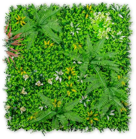 Szfanyangxuan Künstliche Pflanzenwand 1x1m - Premium Green Wall für Innen & Außen, UV-beständig & pflegeleicht - Ideal als Sichtschutz, Büro-Deko oder Wandbegrünung（Abschnitt A）