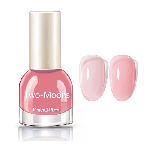 Light Pink Nail Polish - Jelly Nail Polish - Nude Pink Nail Varnish Quick Dry - Ice Sheer Natural Nail Varnish - Neutral Peach Color Nail Art Polish For Manicure DIY - No Need UV Light