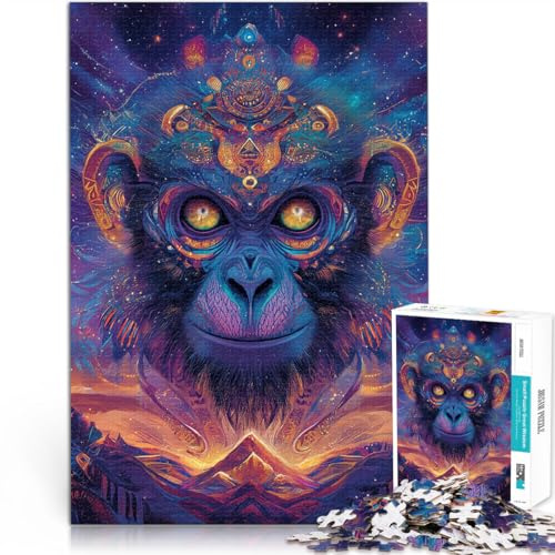 Jeu de Quiz Art Fantastique du Singe Puzzle Adulte 1000 pièces 26x38cm avec Affiche et Feuille de Questions correspondantes à partir de 14 Ans