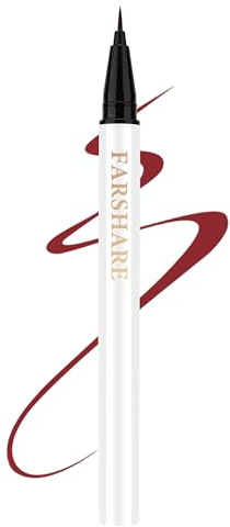 Erinde röd eyeliner-penna med ultrafin spets, vattentät och torkarbeständig, flytande eyeliner för exakta linjer, högpigmenterad och långvarig, för kreativt utseende och exakta ögonmakeup #12