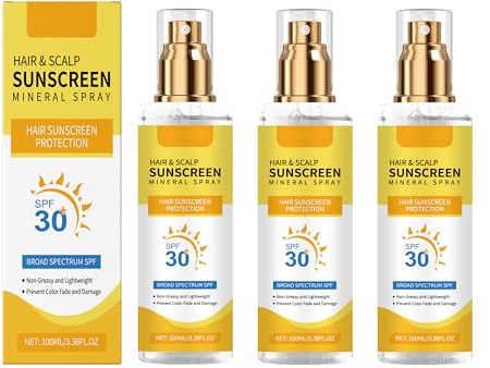 SPF 30 Salons et Cheveux Suncreen Mist,Spray de Protection Solaire Cheveux et du Cuir Chevelu,SPF30 Bouclier UV,Hydrate et Nourrit, Pour la Randonnée et la Plage (3)