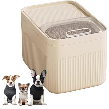 Airtight Pet Food Storage Container - 5L/10L/15L Large Capacity, Transparent Pet Food Bin with Seal Lock - Moisture Proof & Odor Blocking for Dry Dog Cat Food - Food Safe PP Plastic (5L)