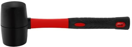 martello di gomma, Piccolo martello a mazza con manico in fibra di vetro, a doppia faccia, in gomma multifunzionale for picchetti for tende da pavimento, lavorazione del legno(973g)