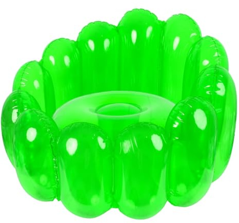 Genérico Uppblåsbar stol - Uppblåsbar sits 75 x 56 cm | Golvsoffa, Maximal belastning 250 lbs, PVC transparent gelé uppblåsbar fåtölj, uppblåsbara poolmöbler, sovrum, uteplats användning