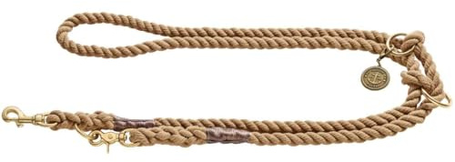HUNTER LIST Verstellbare Führleine, Seil, Messing-Karabiner, maritim, 0, 8 x 200 cm, beige