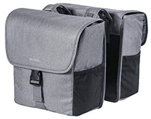 Basil GO Doppeltasche - Geeignet für Elektrisches, City, Damen, Herrenfahhrad - 32L - Grey Melee