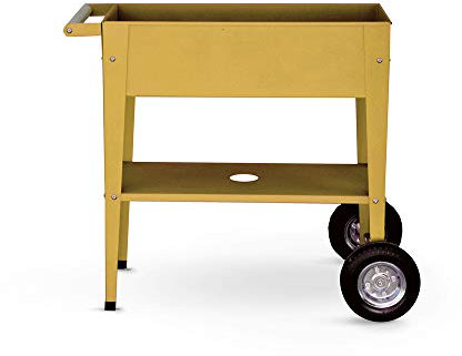 Herstera Garden Kräuterbeet Metall | Kräuterfabrik Gelb | Hoch- & Pflanzbeet für den Balkon oder Garten | 85x50x80 cm