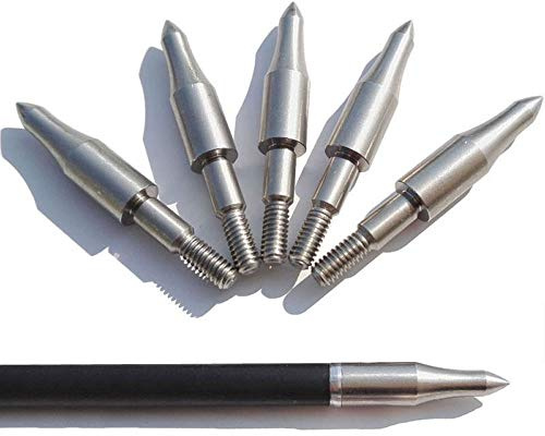 SHARROW 12pcs Archery Arrowhead Arrow Target Field Points Counterweight Arrow Tips 100/125/150 Grains Screw-In Arrow Head Hunting Broadhead for Carbon Arrows (Silver, 150 Grains)