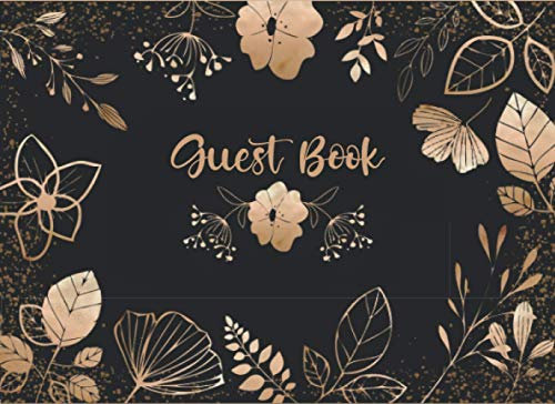 Guestbook: Gorgeous Rose Gold Guestbook for Wedding, Birthday, Party, Bridal Shower, Baby Shower, Graduation, Visitors, Bed and Breakfast. Pages for ... - Simple, Elegant, Black and Gold Foil Design