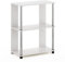 Furinno JAYA Libreria dal design semplice, Rovere Bianco, tubi in acciaio inossidabile