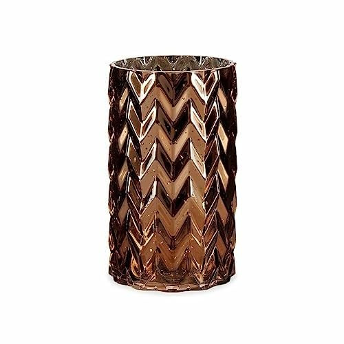 Gift Decor Jarrón Tallado Espiga Cobre Cristal 11,3 x 19,5 x 11,3 cm (6 Unidades)