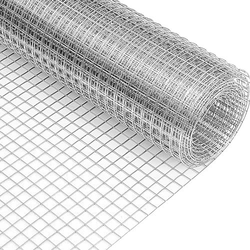 Grillage métallique galvanisé pour volière - 30 cm x 6 m - Grillage métallique galvanisé - Grillage pour lapins, campagnols - Rouleau pour jardin, plate-bande surélevée