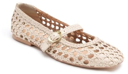 GIOSEPPO Mary-Jane Ballerinas aus geflochtenem Leder, Elfenbein, 38 EU