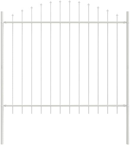 vidaXL Höjdjusterbar trädgårdsstängselpanel Metall Vit Traditionell Design 100 125 cm Längd Utomhusbruk Expanderbar Barriär Integritet Hållbar Rektangulärt Stängsel Robust