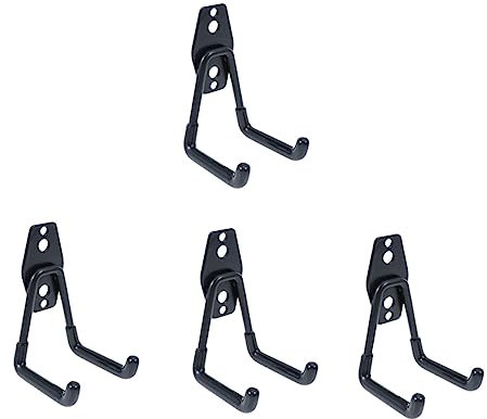 SHINEOFI 4piezas Gancho De Metal Negro Para Pared De Garaje Ganchos Resistentes De Almacenamiento Organizadores Metálicos Para Garaje