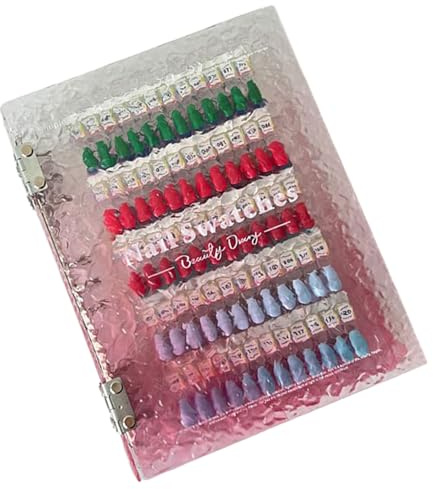 Manicure Display Binder – Acrylic Polish Samples, nail arts Sample Book, Colour Chart Stand Folder | Polish Storage Reusable Tips for Salon Use, Easy-To-Browse organizer for Clients, Design for Artist
