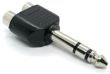 Ome Audio Dual RCA (Phono) To 6.35mm (1/4inch) Stereo TRS Jack Adapter/Converter