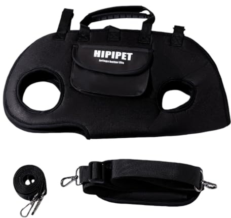 Nexuso Sac De Transport pour Animaux HIPIPET, Sac À Bandoulière Portable avec Laisse, Sac À Bandoulière, Adapté Aux Petits Chiens Et Chats De 1,8 À 8,2 Kg-Black||L