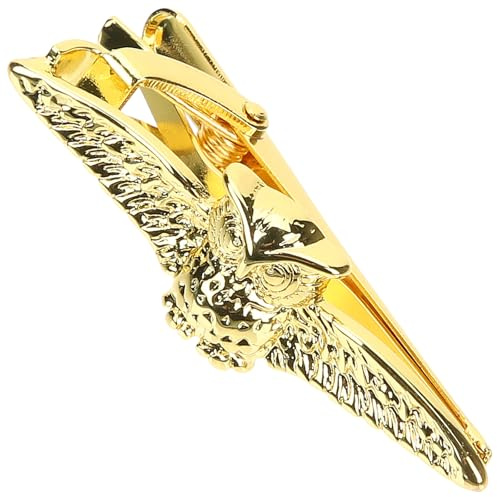 POPETPOP Goldene Krawattenklammer Herren Eulen Design Krawattennadel für Business und Hochzeit Klassischer Hemd Krawattenhalter Robust und Langlebig