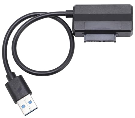 Sxhlseller Cable Adaptador Serial ATA a USB para Unidad óptica de Computadora Portátil, Interfaz II de Alta Estabilidad que Admite Transferencia Eficiente de hasta 3,0 Gbps Plug and Play Compatible