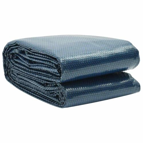 GeenYuu drivande pool-solpresenning PE 1 000 x 600 cm svart och blå med luftbubblor, slitstark solfilm för uppvärmning och avdunstningsskydd för pooler och bubbelpool i trädgården