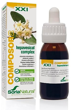 Soria Natural - COMPOSOR 03 - HEPAVESICAL S. XXI - Mejora el rendimiento y la salud del sistema digestivo y hepático - 50 ml – Producto Vegano