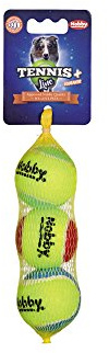 Nobby tennisboll med squeaker, S: 5,0 cm, 1 nät (1 x 3 stycken)