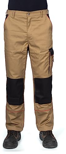 DINOZAVR Fortum arbetsbyxor - herr - cargobyxor - säkerhetsbyxor med multifunktionella fickor - khaki - EU64/48W