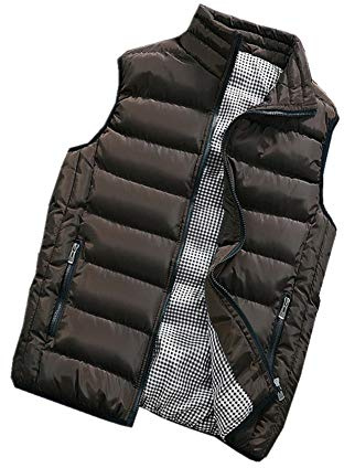 Chickw11 Gilet Smanicato Antivento, Uomo Moda Giacche Senza Maniche Giubbotto Cappotto Caldo Lavoro Imbottito Elegante Autunnali Invernali (L,Marrone)
