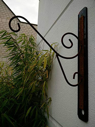 Zen Man Rost Laternenhaken Wandhalterung Garten Rost Wandhaken Lampenhaken Blumenampel Aufhänger L35cm 031369