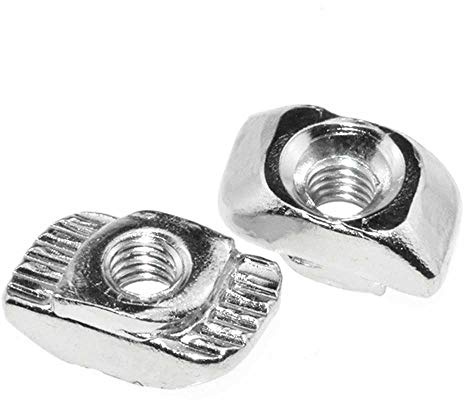 BINZZO Sliding T Slot Nuts 2020 Series M3 30 Pack Drop in T Nuts Carbon Steel Nickel Plated Half Round Roll in Sliding 6mm Slot Aluminum Profile Accessories for T Slot Aluminum Profile 20 x 20 Series