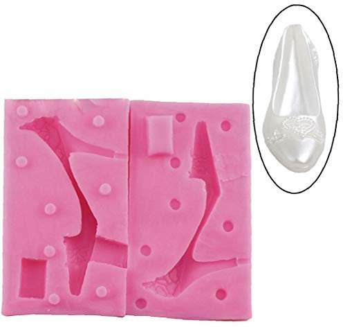 High Heel-Schuhe Silikon-Form-Süßigkeit Schokolade Fondant Seife Diy Dekorieren Topper Backenwerkzeug (pink)